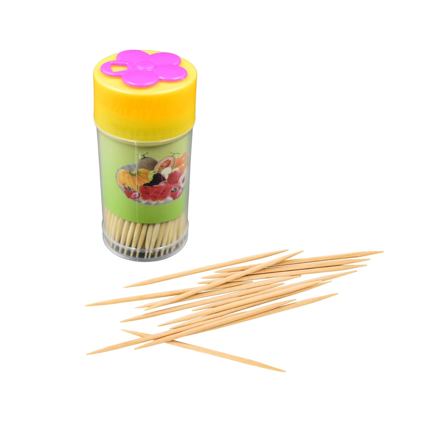 Toothpicks in clear box showing the inside view Toothpicks in clear box showing the inside view